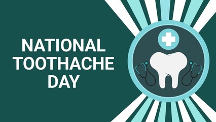 National Toothache Day web banner design illustration 