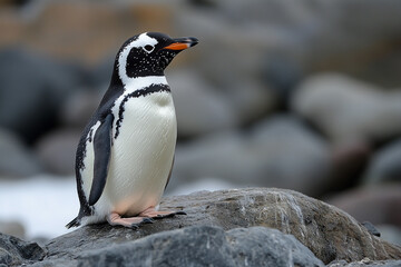 Chinstrap Penguin Perched On A Rocky Outcrop