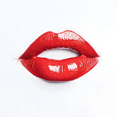 Obraz premium Red lips isolated on white background