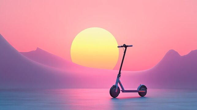 A clean promotional banner for an electric scooter sharing service with bold branding. digital