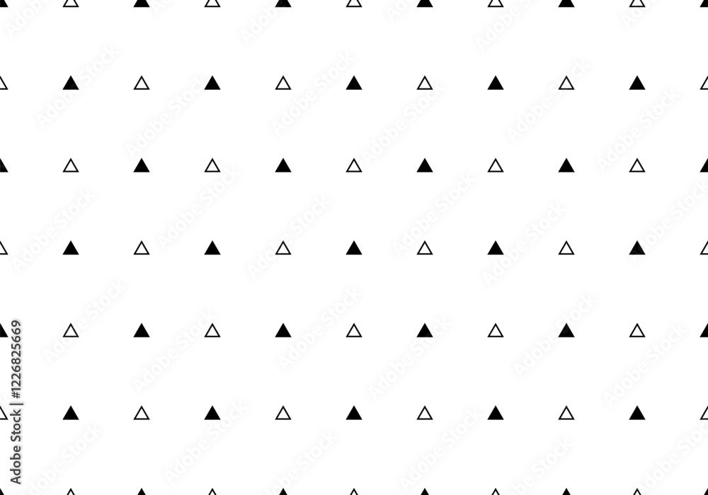 Poster black and white pattern with triangles. seamless black and white pattern with small triangles. black