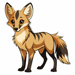 Maned Wolf Cub Vector Illustration: High-Quality Wildlife Art  vector illustration