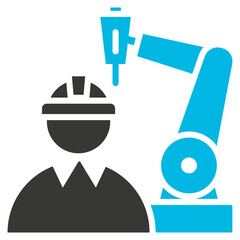Robotics Engineer Glyph Blue Grey Icon