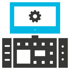 Control System Glyph Blue Grey Icon