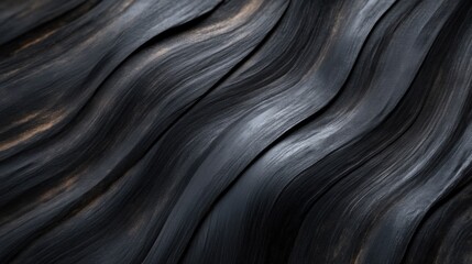 Obraz premium Ebony wood texture with wave patterns and smooth finish