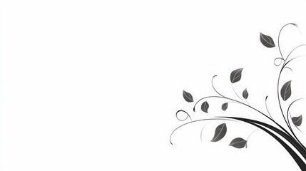 Elegant Black And White Floral Design With Leaves