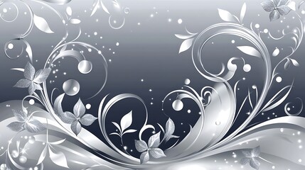 Silver Floral Design With Sparkling Accents