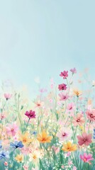 Obraz premium Beautiful Colorful Flower Field Painting