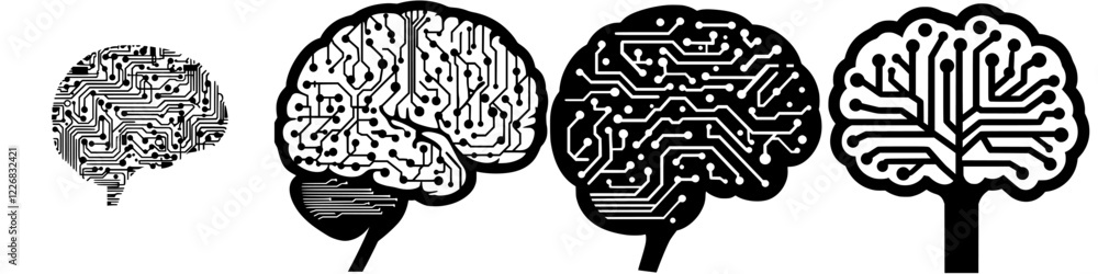 Poster visualization of the evolution of brain circuitry and technology in neural networks and artificial i