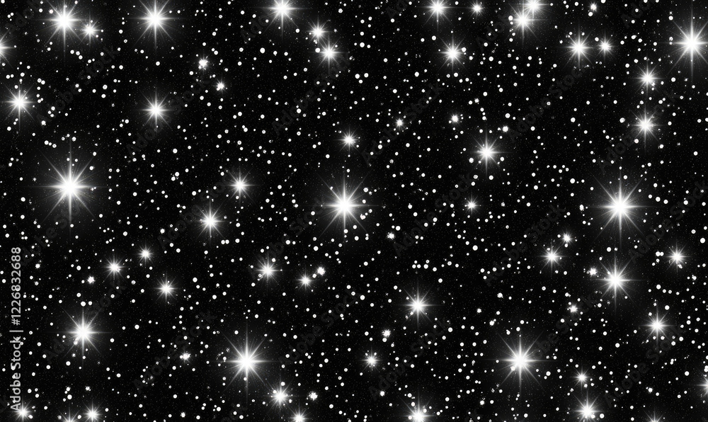 Poster celestial sparkle: a mesmerizing tapestry of countless stars shimmers across a deep black canvas, th