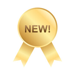 Gold label sticker, New calligraphy Golden round and ribbons circle badge icons for Premium quality product ,Realistic Golden vector design shiny isolated on white background