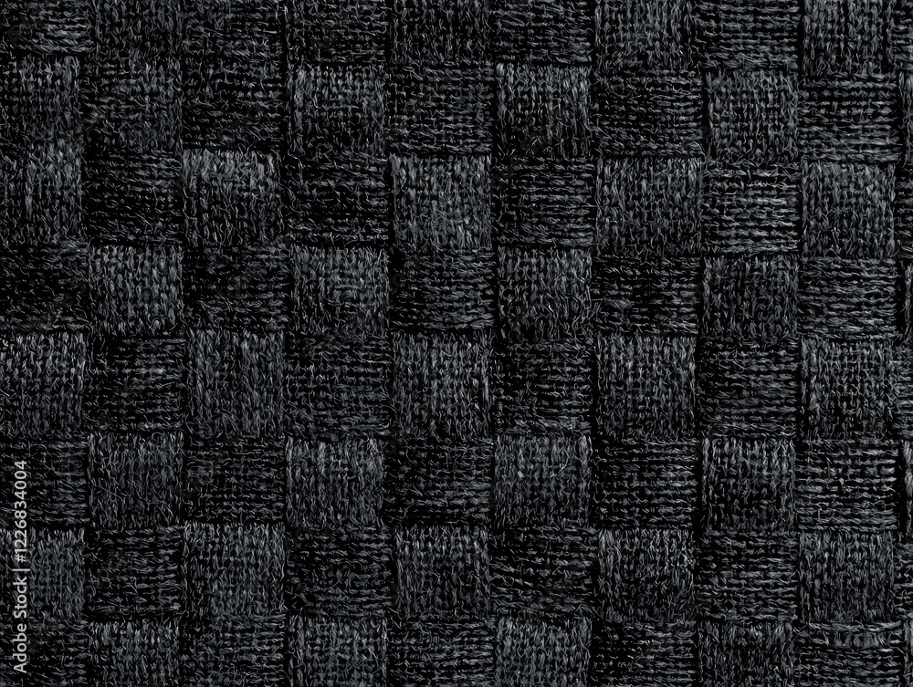 Poster black woven texture: a captivating close-up of a woven black fabric, showcasing its intricate patter