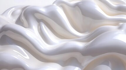 Fototapeta premium Abstract White Creamy Waves Flowing Smoothly