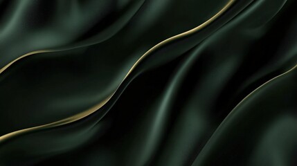 Obraz premium Elegant Dark Olive Green Fabric with Gold Accents for Stylish Backgrounds