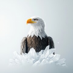 Obraz premium Majestic Eagle Portrait on Ice Background