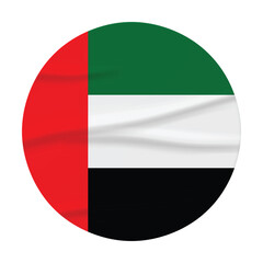 United Arab Emirates, UAE Flag Stickers. Glue-on, wrinkled stickers or labels