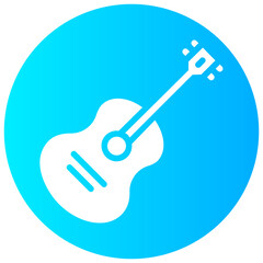 guitar vector round glyph icon
