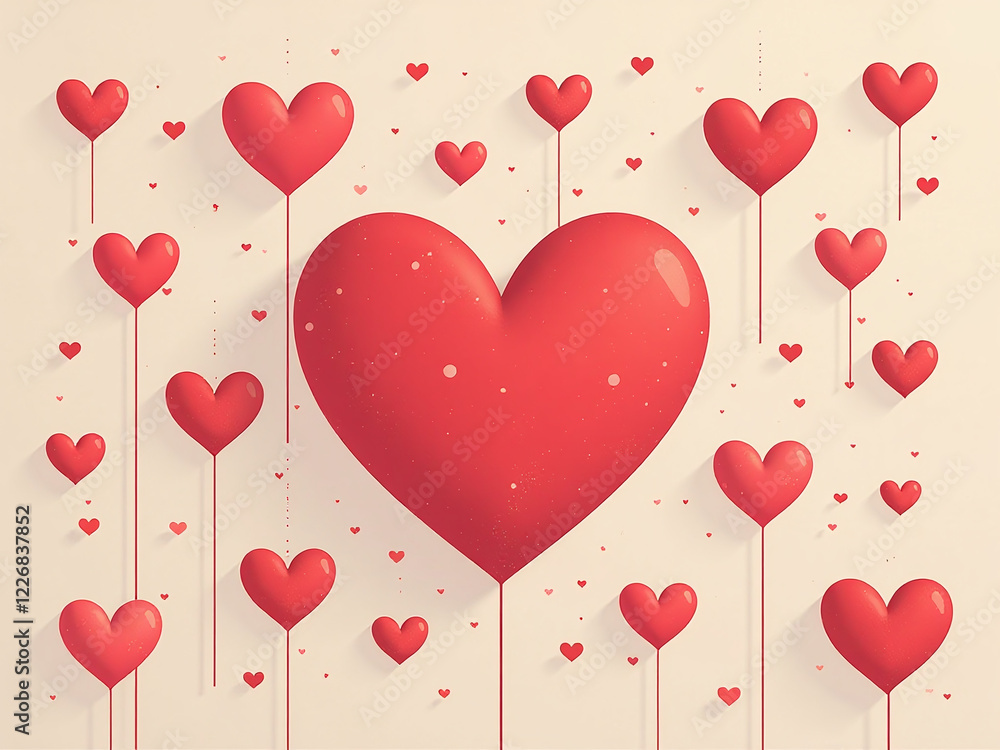Poster backgrounds of hearts are often used in art and design to evoke a sense of nostalgia and emotional d