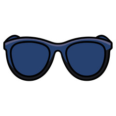A pair of dark sunglasses rests against a bright white background, showcasing a stylish accessory perfect for summer days and outdoor adventures. Ideal for protecting eyes from the sun
