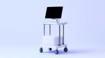 Mobile Medical Cart with Monitor and Storage for Healthcare Facilities