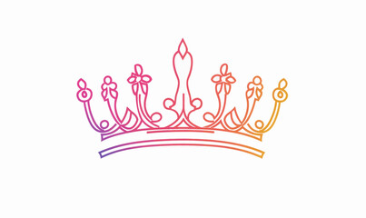 Obraz premium Elegant Minimalist One Line Crown Vector Art for Royalty and Design Concepts