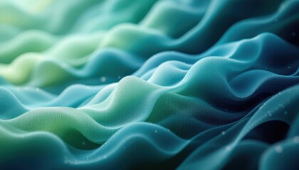 Fototapeta premium Abstract oceanic waves in blue and green tones with subtle textures
