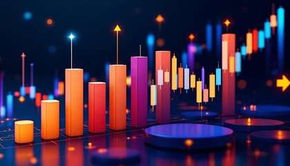  business  stats ranslated into bar graph candlesti 