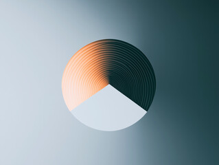 Minimalist abstract circular sculpture with layered textures and soft gradient lighting