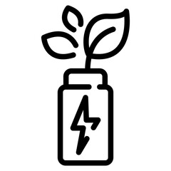 Eco Battery Line Icon