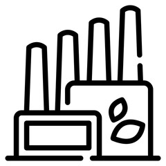 Eco Factory Line Icon