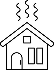 室内温度上昇のベクターイラスト 屋内 熱中症  脱水症状 シンプル アイコン