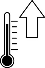 温度上昇のベクターイラストアイコン 気温上昇 高温 シンプル