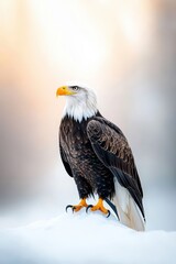 Obraz premium Majestic Bald Eagle in a Winter Landscape