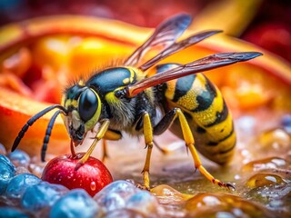 Naklejka premium Watercolor Wasp Food Photography AI Art, Generative Food Image
