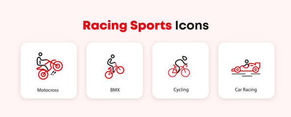 Motocross BMX Cycling Car Racing Sport Icon