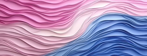 Abstract Pink and Blue Wavy Layers 3d Background