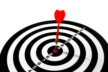 Dart board game isolated on a white background, Bullseye target