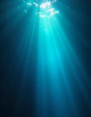 Obraz premium underwater scene with rays of light