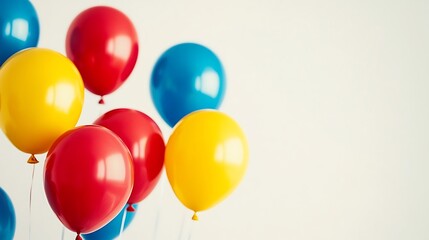 Colorful Balloons Floating Against a White Background