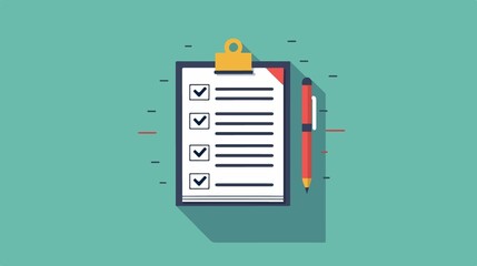 Professional Recruitment Checkmark CV Flat Vector Illustration