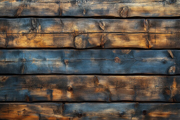 Dark Brown and Blue Stained Wooden Planks Background