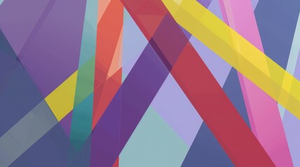 Abstract Colorful Geometric Design: Intersecting Translucent Shapes