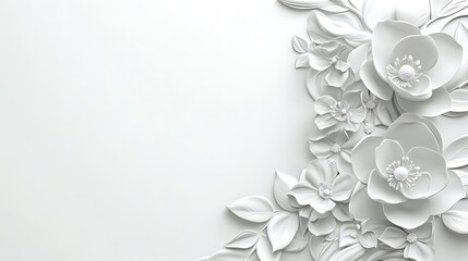 Elegant White Floral Design Background Image