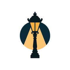 lamp post icon silhouette, Lamp post vector illustration