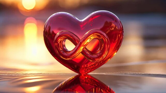 Hearts infinity sign. Selective focus. Love.