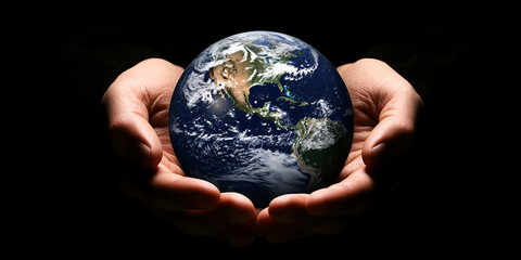 hand holding earth