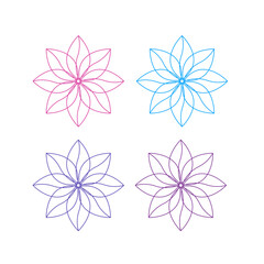 Natural Healing Wellness Ayurveda Center Mandala Art Sign Symbol isolated on White