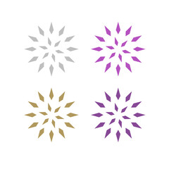 Natural Healing Wellness Ayurveda Center Mandala Art Sign Symbol isolated on White