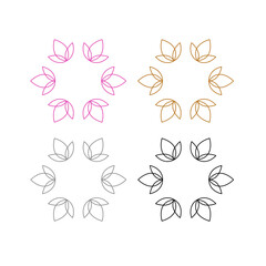 Natural Healing Wellness Ayurveda Center Mandala Art Sign Symbol isolated on White