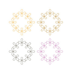 Natural Healing Wellness Ayurveda Center Mandala Art Sign Symbol isolated on White